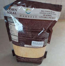 ALL NATURAL STONE GROUND Organic Non-GMO Corn Meal - 1.75 Lb Bag