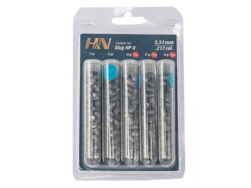 H&N Sampler set Test Slug HP II .217 cal. 5.51 mm 150pcs (5x30pcs) pellets slugs - Picture 2 of 4
