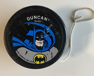 BATMAN AND ROBIN YO-YO: 1978 Vintage Classic Black DUNCAN Butterfly Yo-yo