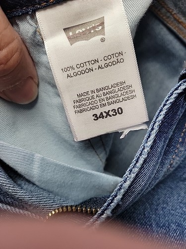 Jeans uomo Levi's 505 blu regular fit gamba dritta taglia 34x30 nuovo con etichetta - Foto 11 di 12