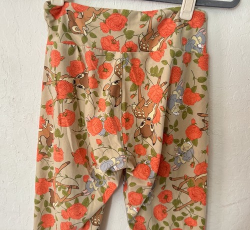 Lularoe Disney OS One Size Leggings Bambi Thumper Bunny Rabbit Floral - Picture 6 of 9