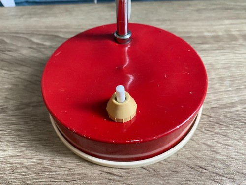 Vintage Space Age Lamp Design Atomic Light Mid Century Table Pop Art Eyeball Red - Picture 6 of 16