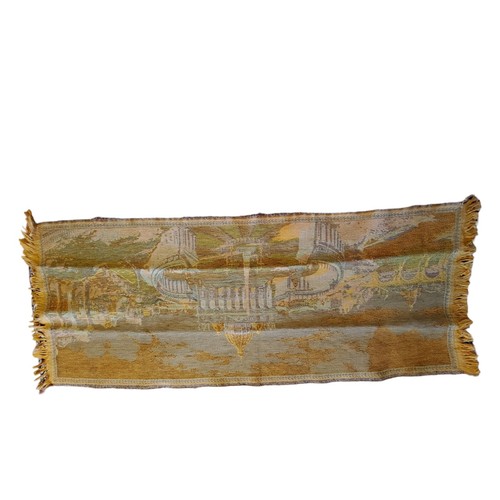 Vintage Rome 'The Eternal City' Tapestry Italy Table Runner Fringe 46" X 18" - Picture 4 of 7