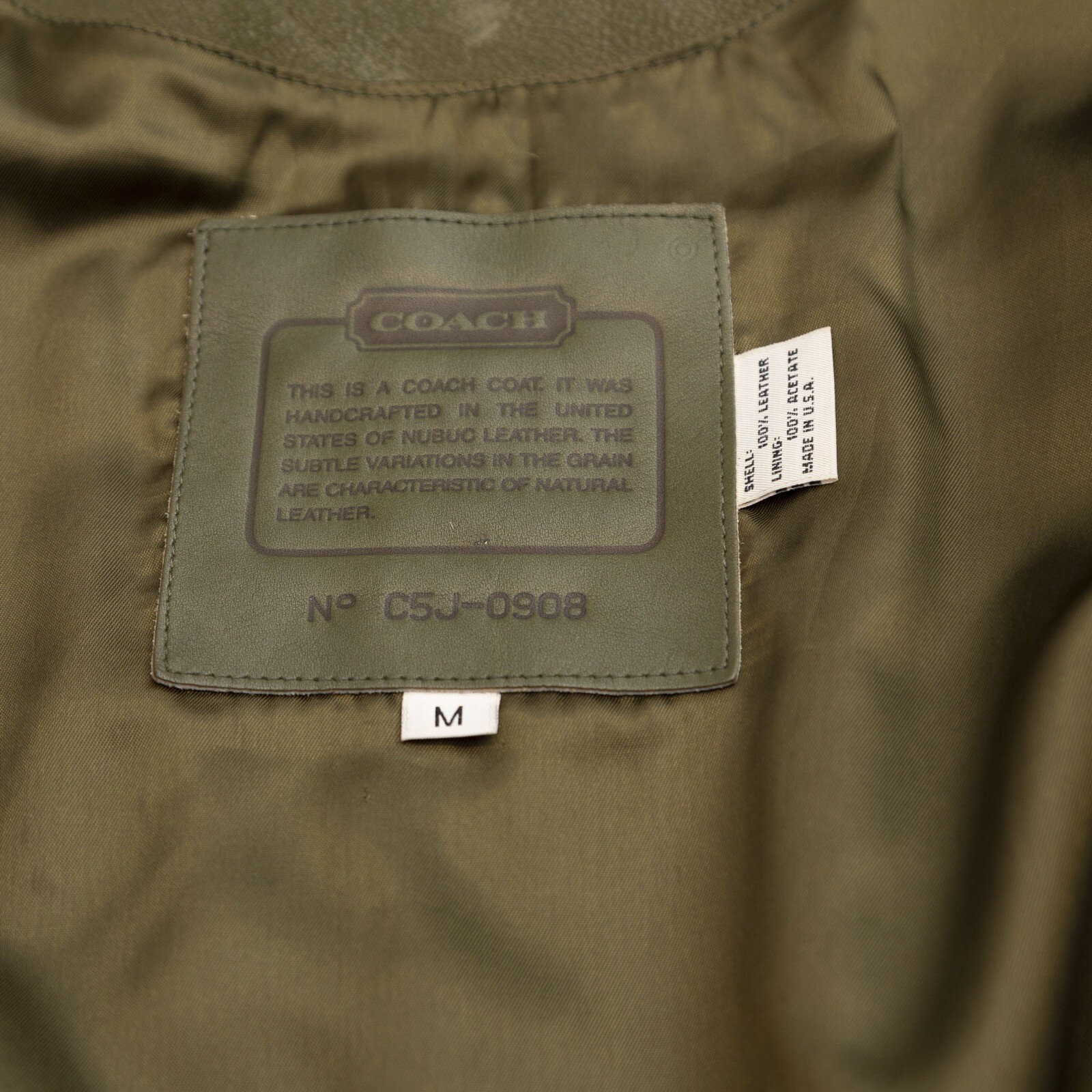 Coach Leather Jacket Size M - Photo 7 sur 12
