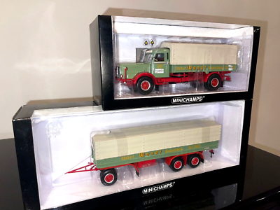 MINICHAMPS Büssing 8000S トラック Minichamps 1953 Bussing 8000 S with Canvas Trailer 