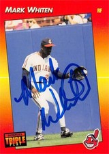 Mark Whiten autographed Baseball Card (Indians) 1992 Donruss Triple Play #95