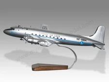 Douglas DC-4 SILA Swedish Air Lines Desk Wood Airplane Model Large Scale 1/100
