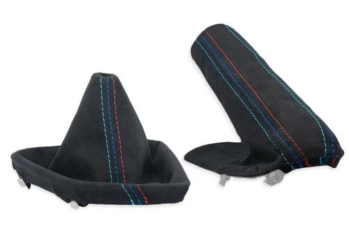 FOR BMW E81 E82 E87 GEAR SHIFT BOOT + HANDBRAKE GAITER COVER ALCANTARA s. MPOWER