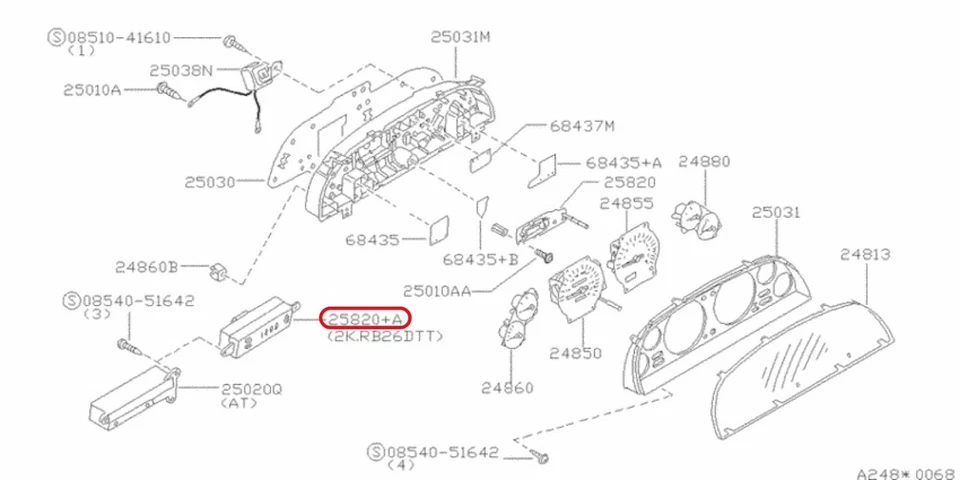 NISSAN Geniuine Skyline GTR R32 BNR32 Dash Clock Assy Digital 25820-05U00 OEM — 第 3/4 张图片