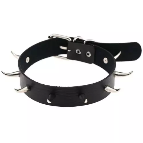 Women Pu Leather Choker Necklace O Ring Neck Collar Chain Gothic Punk Studded - Picture 23 of 49
