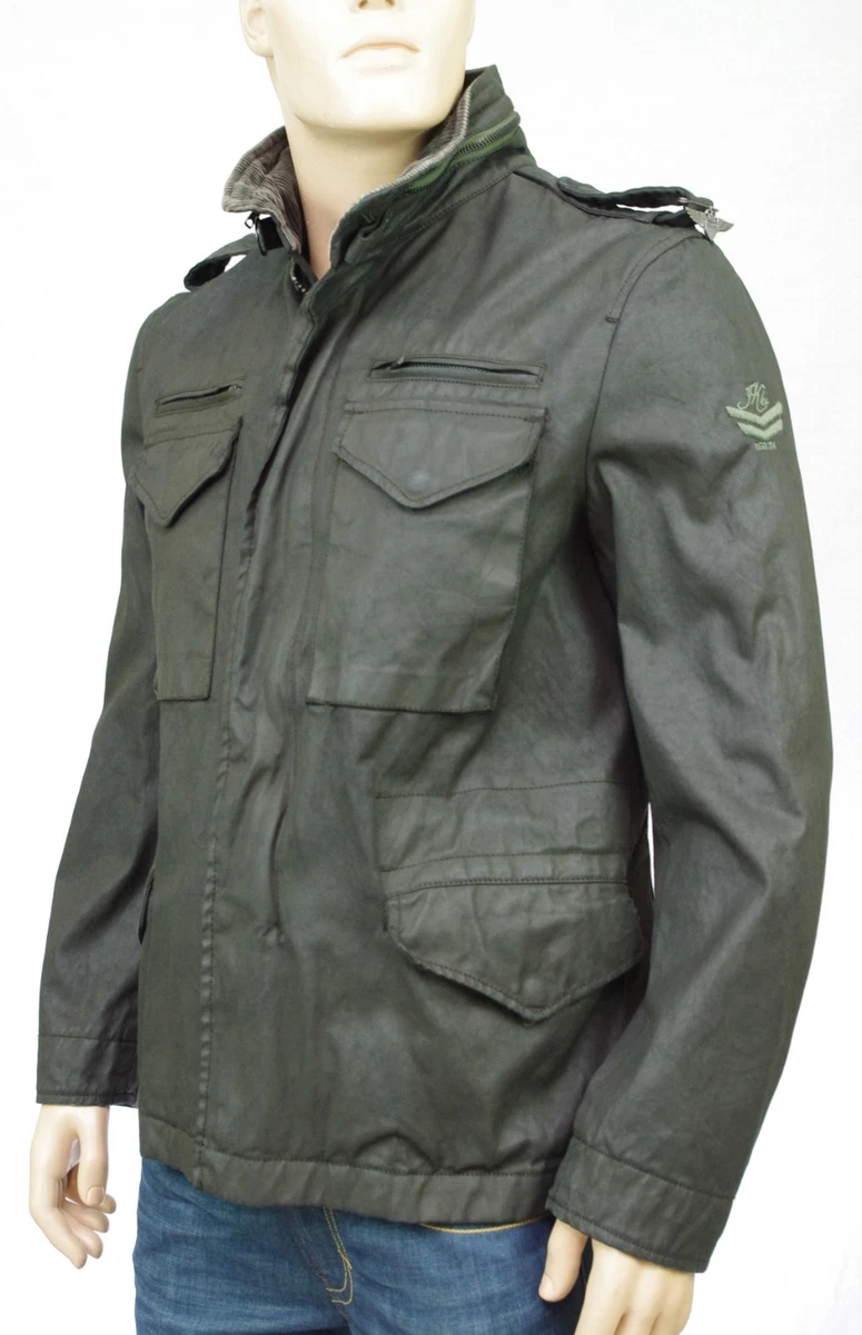 IKKS MEN Veste Army homme kaki enduit imperm able Jacket Taille L