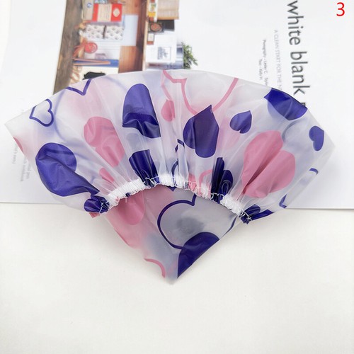Bilayer Thickened Bath Hat Love Dots Printing Shower Cap Waterproof And Oil Fume - Picture 10 of 18