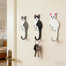 Flexible Animal Tail Wall Hooks Soft Silicone Sticky Novelty Removable Key Hooks