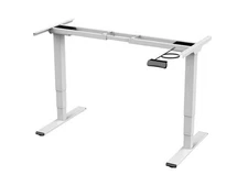 Monoprice Dual Motor 3-Stage Sit-Stand Desk v2 White Ergonomic WFH Stand up Desk