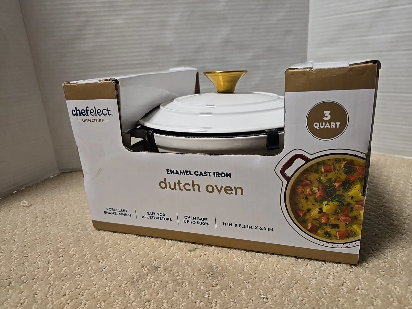 NEW CAST IRON PORCELAIN ENAMEL 3 QT DUTCH OVEN - WHITE
Opens in a new window or tab