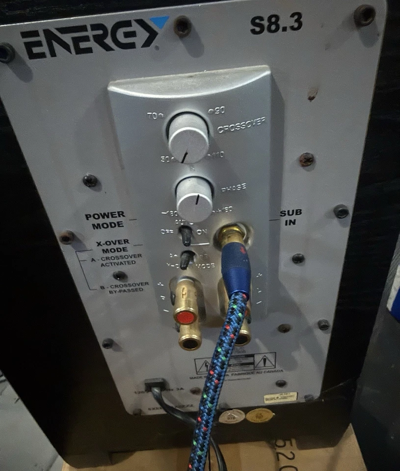 Energy Powered Subwoofer S8.3 100-Watt RMS Amplifier Built in/Great Sound - Image 2 of 4