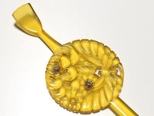 Antique Tortoiseshell-Style Beads Flower  Butterfly Openwork Hairpin 22cm