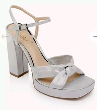 Jewel Badgley Mischka Women's Valencia Square Toe Evening Platform Sandals Sz8.5