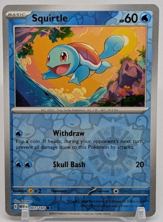 🔥Squirtle - 007/165 - Pokemon 151 Reverse Cosmos Holo Rare Card NM🔥