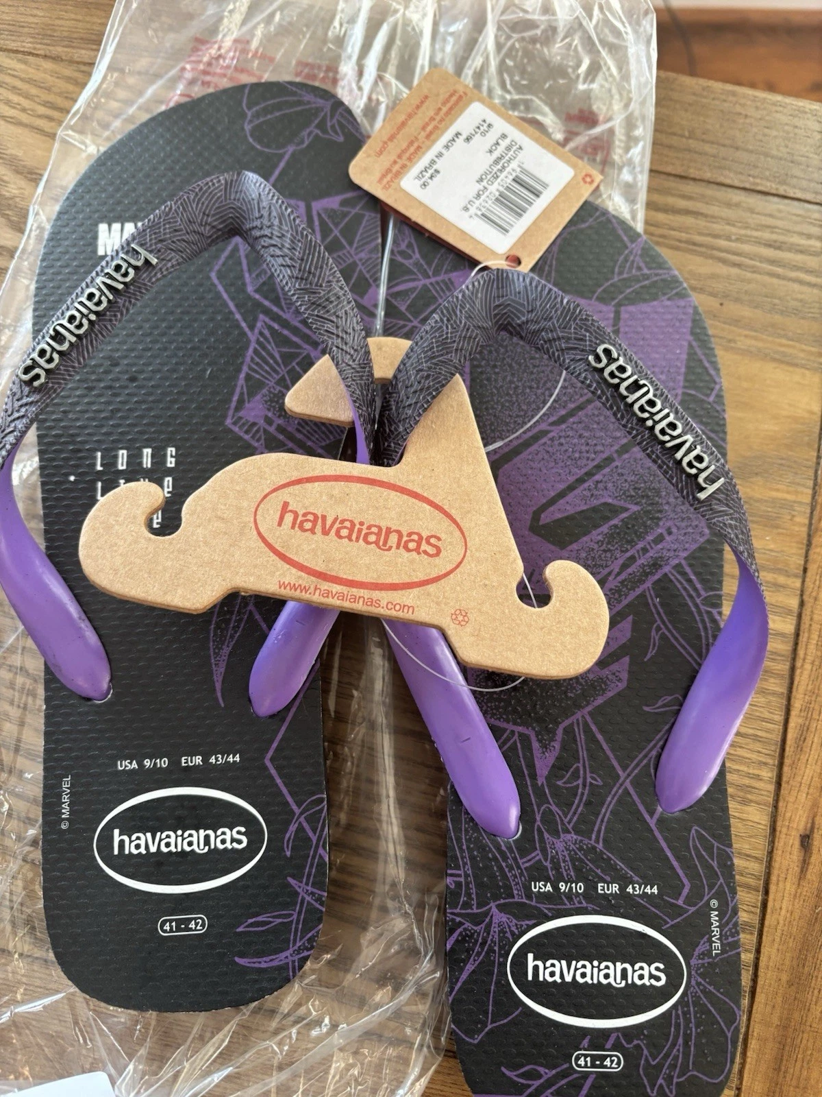 PUMA Infradito Havaianas uomo 9 10 Marvel Black Panther Premium nuove con etichette