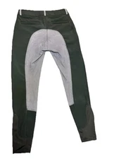 Piper by Smartpak 26L Green With Gray Full Seat Equestrian Riding Pants EUC
