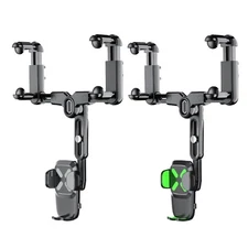 Retractable Cell-Phone Holder Rotatable Car Stand Rear View Mirror Mount Bracket