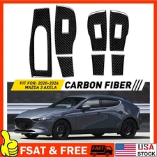 Carbon Fiber Window Lift Swtich Panel Sticker LHD Fit For Mazda 3 Axela 2020