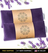 Weighted Lavender Eye Mask for Sleep, Yoga  Meditation - Heated Pillow
