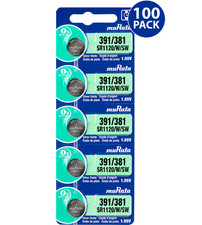 Murata 391/381 SR1120/W/SW 1.55V Silver Oxide Battery 100 Count 
