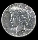 1928 P Peace Dollar - AU Cleaned - Key Date Silver Coin - #428