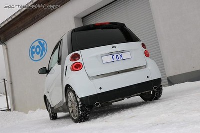 FOX Duplex Sportauspuff + Flexrohr für Smart Fortwo Typ 451 je 86x54mm schräg