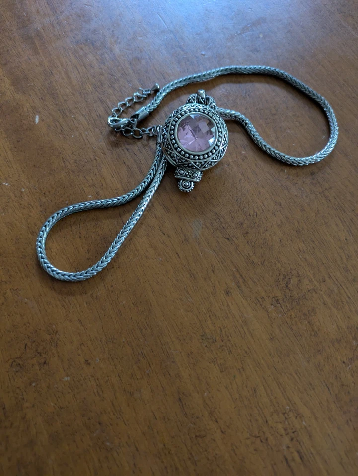 Hermoso collar... joyería personalizada... Piedra rosa deslumbrante, un tapón de espectáculo Foto 3 de 4