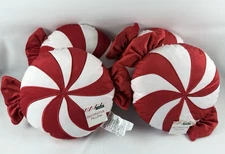 Holiday Christmas Pepperment Candy Decor Throw Pillow 11 X16 X3.5( Set of 3)