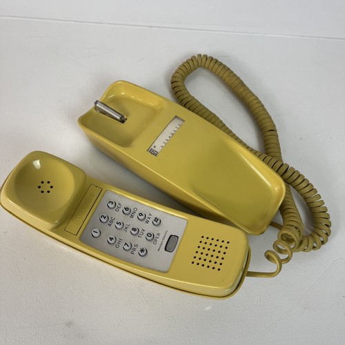 Western Electric Bell Trimline Wall Phone Yellow Push Button - Picture 2 of 10