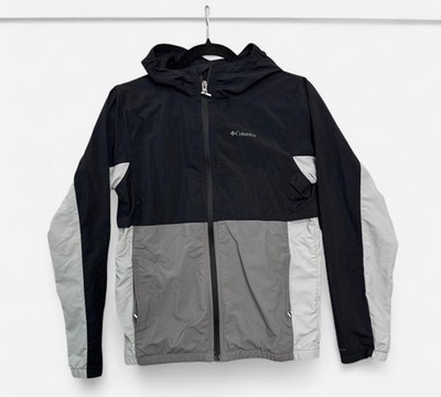 Columbia Sports Women s Jacket Sz L Black Grey Omni-Shield Windbreaker Active