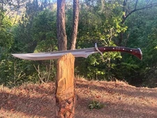 Custom Handmade Carbon Steel Survival Machete Sword Hunting Sword Camping Sword
