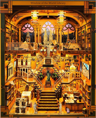 K☆124　STUDY PARK　大きな本たて Book Nook Kit - DIY Miniature World Library Booknook - 3D Wooden