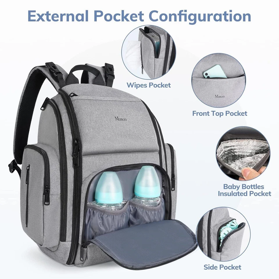 Bebe Mochila Paalera Panalera Bolso De Paales Para Biberones Viaje Impermeable Foto 4 de 4