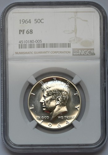 1964 Kennedy Silver Half Dollar 50 C Grade NGC PF68