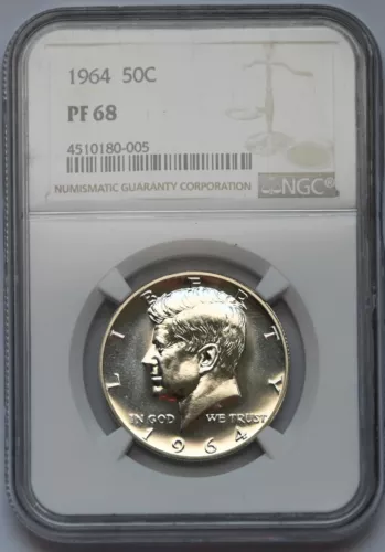 1964 Kennedy Silver Half Dollar 50 C Grade NGC PF68