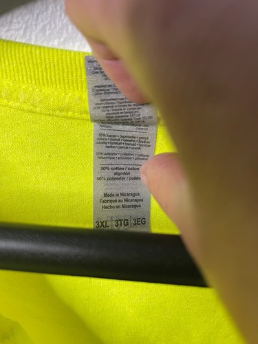 Gildan Herren T-Shirt grün/gelb neon 3XL - Bild 4 von 5