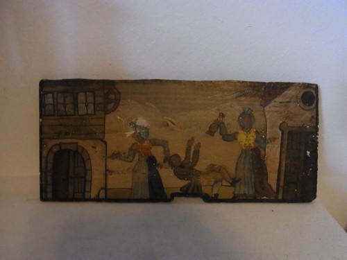 Vintage German Bavaria Black Forest Hand Painted Picture on Wood #P4