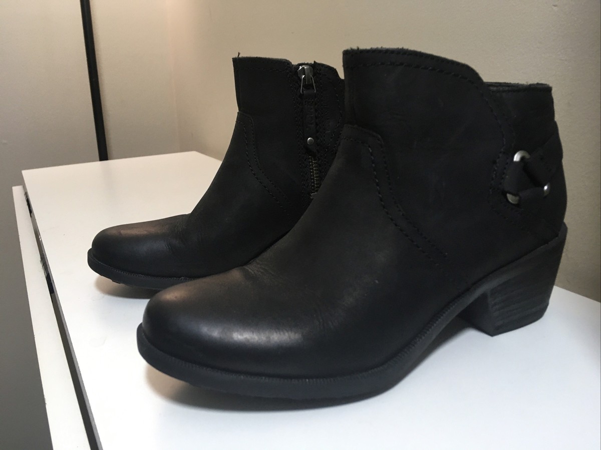 Tevas Blavk Leather Ankle Boots Teva Ankle Boots Womens 9.5 Foxy Black Leather Belted Ring  main image 4