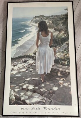 Steve Hanks COASTLINE Signed Frame39.5''X24''Fine Art Print By Leslie Levy