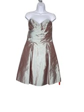 Alfred Sung Womens Draped Bodice Short Bridesmaid Dress D538 Atlantis Size 10