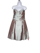 Alfred Sung Womens Draped Bodice Short Bridesmaid Dress D538 Atlantis Size 10