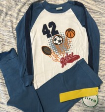 NWT CIRCO Boy  s Sz 4 Cotton Pajamas 2 Pc Set Blue Sports Print