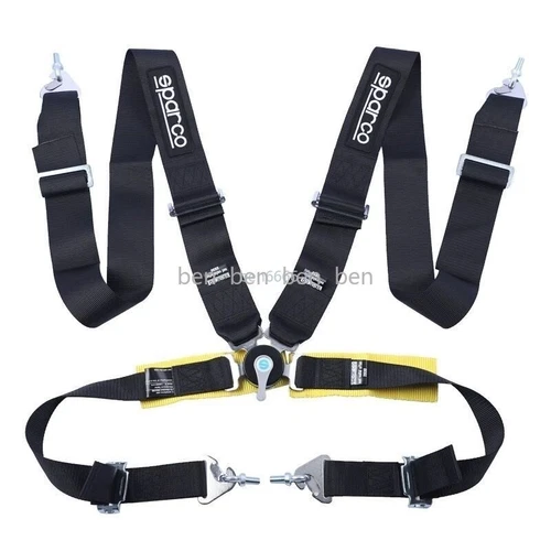 Sparco 4 Point Snap-On 3" Racing Seat Belt Harness Quick release black - Picture 2 of 3