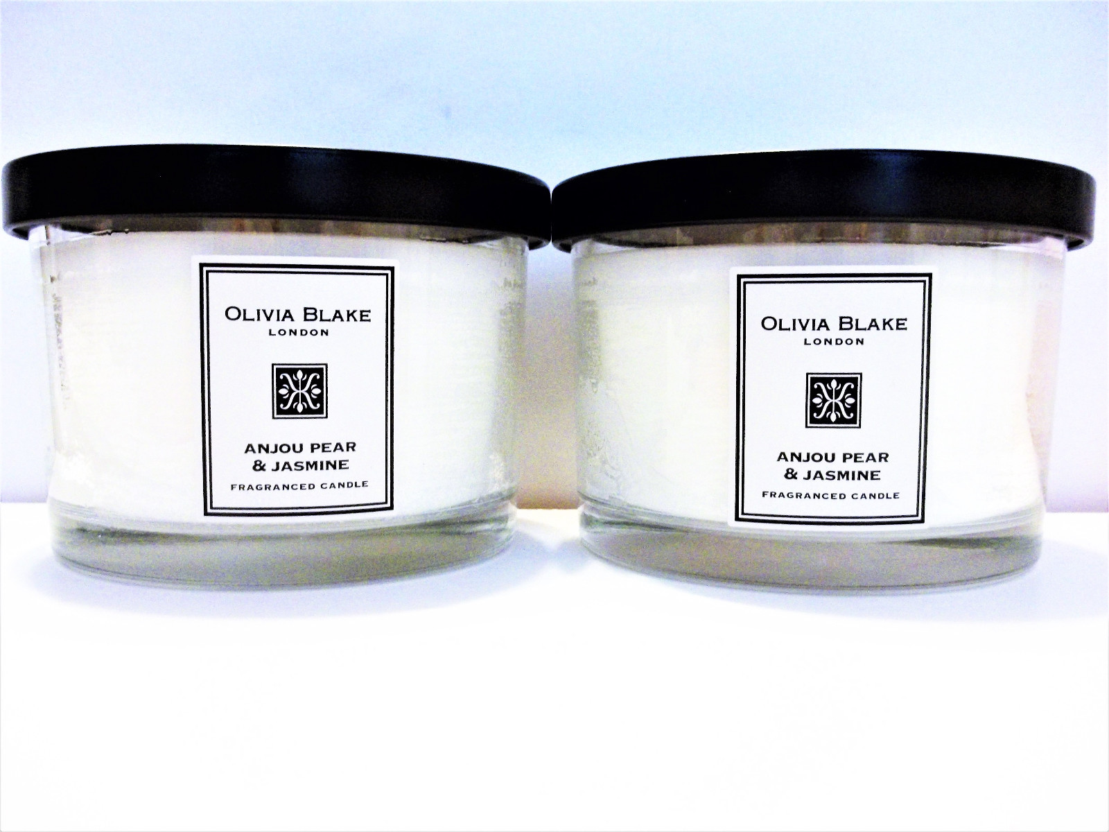 OLIVIA BLAKE London 3 Wick Candle, ANJOU PEAR & JASMINE, 8.8 oz., NEW