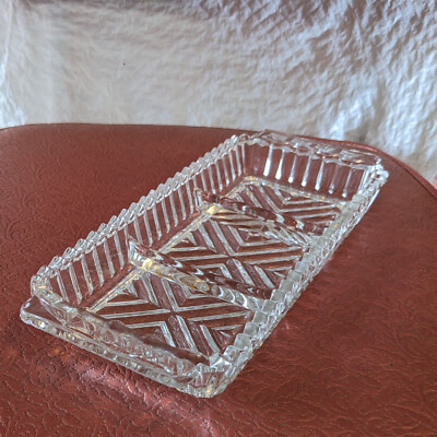 Dish Relish Rectangular 3 Compartment with Handles 10'' x 4''